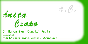 anita csapo business card